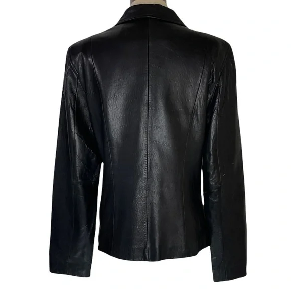 Genuine Leather Coat Black Leather Blazer Style Classic Sharp Edgy